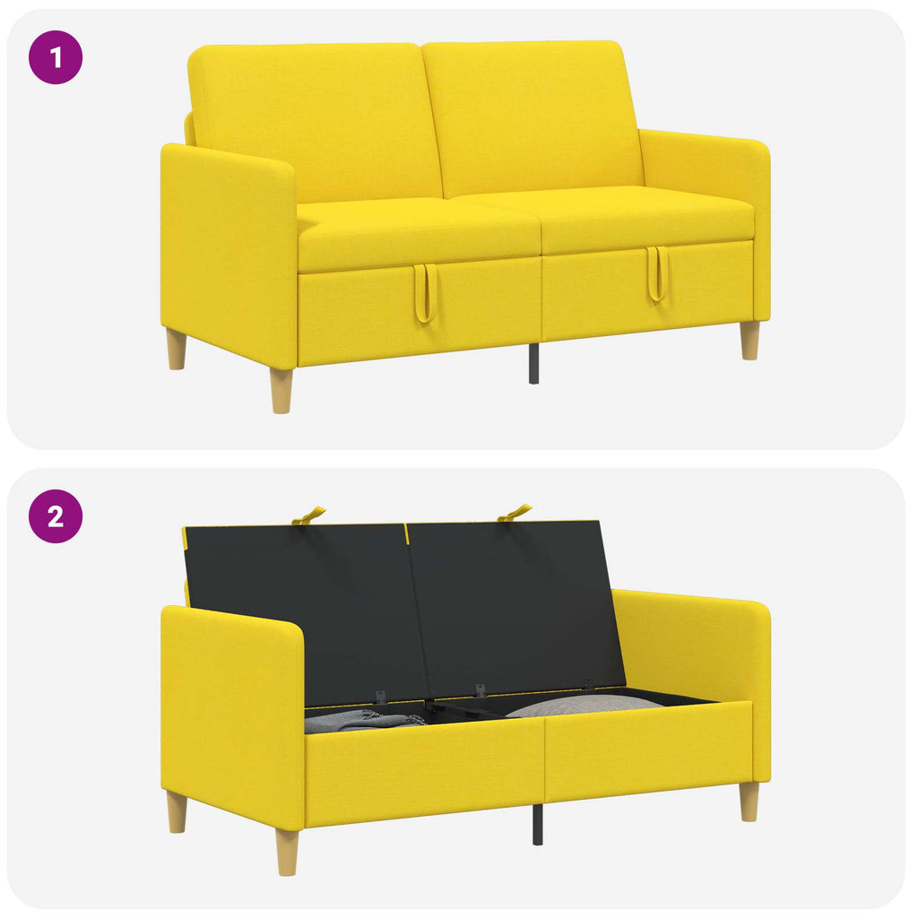 vidaXL Sofa z miejscem do przechowywania Jasnożółty 152 x 78 x 87 cm