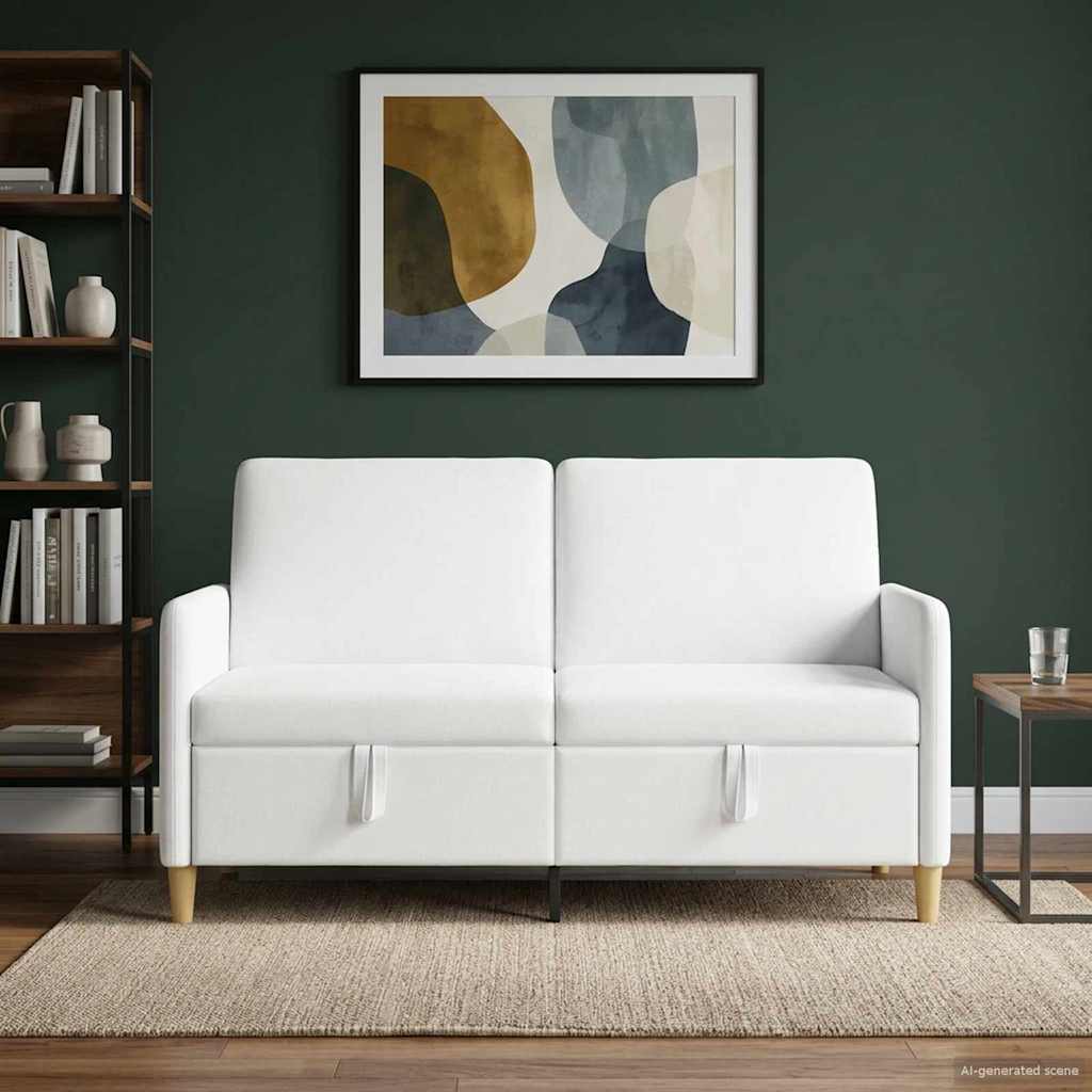 vidaXL Sofa z miejscem do przechowywania Biały 152 x 78 x 87 cm