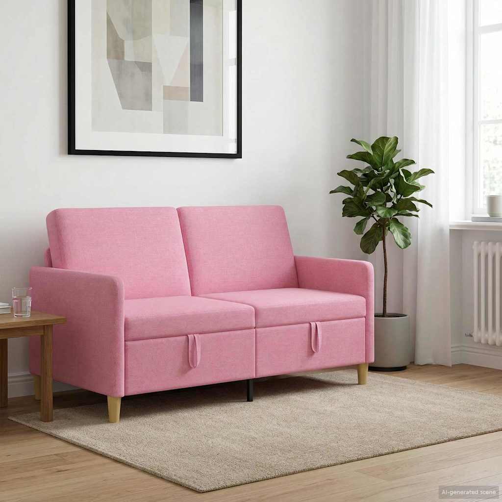 vidaXL Sofa z miejscem do przechowywania różowy 152 x 78 x 87 cm