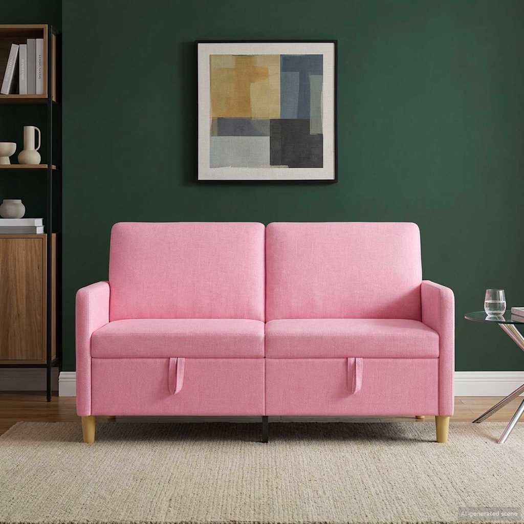 vidaXL Sofa z miejscem do przechowywania różowy 152 x 78 x 87 cm