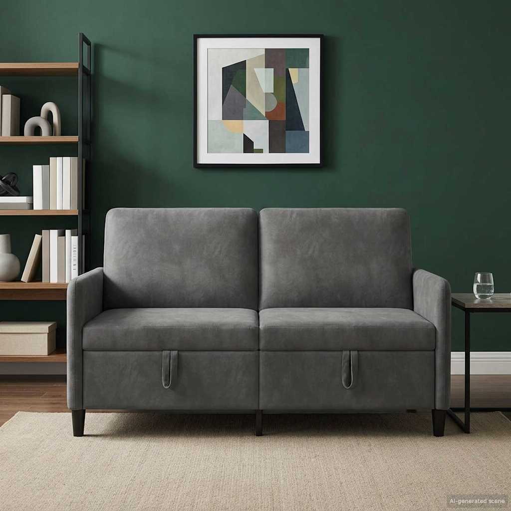 vidaXL Sofa z miejscem do przechowywania ciemnoszary 152 x 78 x 87 cm