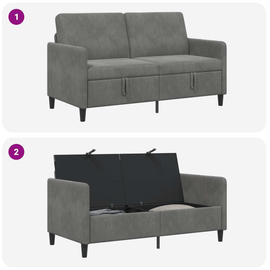 vidaXL Sofa z miejscem do przechowywania ciemnoszary 152 x 78 x 87 cm