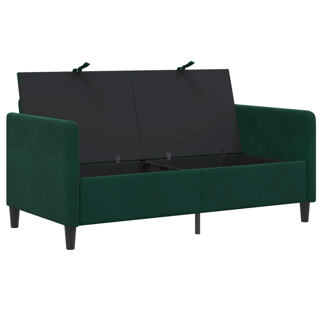 vidaXL Sofa z miejscem do przechowywania Ciemnozielony Poliester