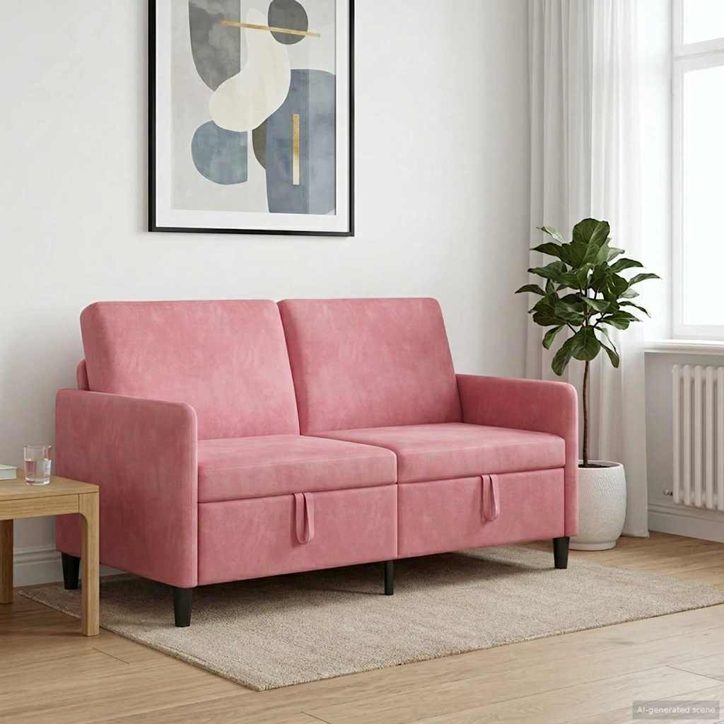 vidaXL Sofa z miejscem do przechowywania różowy 152 x 78 x 87 cm