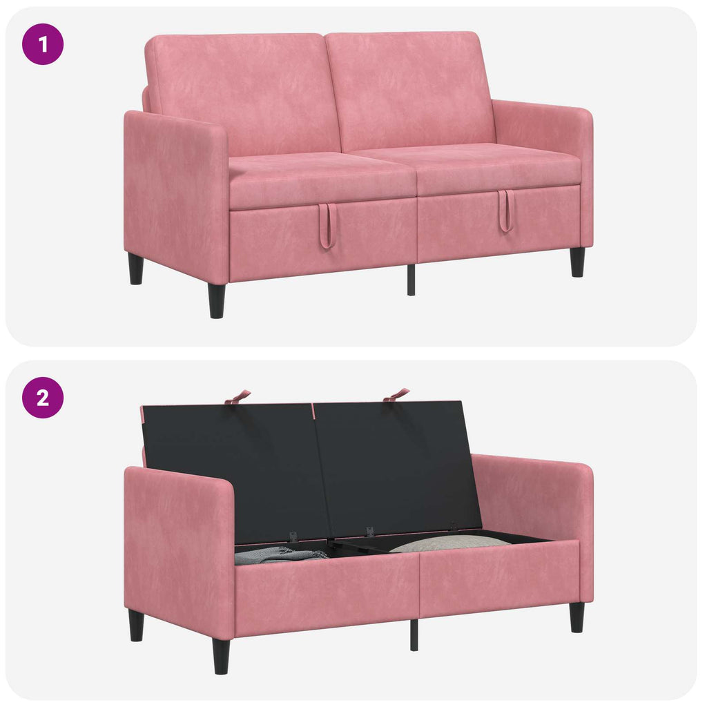 vidaXL Sofa z miejscem do przechowywania różowy 152 x 78 x 87 cm