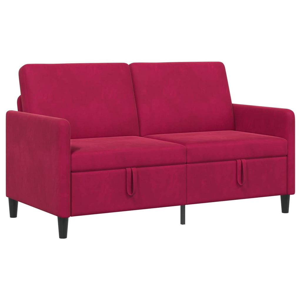 vidaXL Sofa z miejscem do przechowywania Czerwone wino Poliester