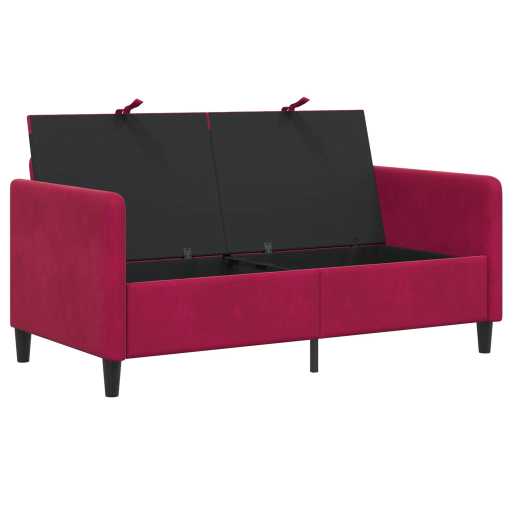 vidaXL Sofa z miejscem do przechowywania Czerwone wino Poliester