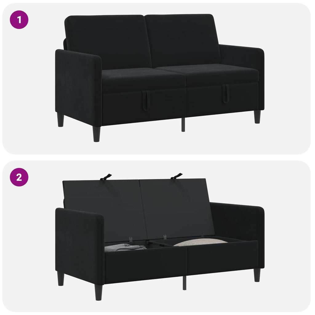 vidaXL Sofa z miejscem do przechowywania Czarny 152 x 78 x 87 cm