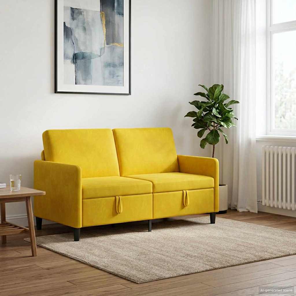 vidaXL Sofa z miejscem do przechowywania żółty 152 x 78 x 87 cm