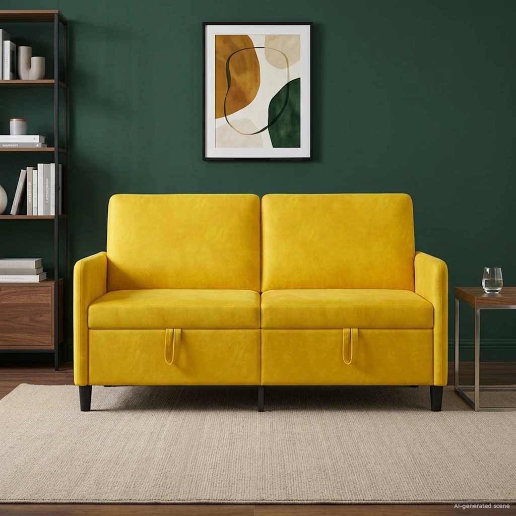 vidaXL Sofa z miejscem do przechowywania żółty 152 x 78 x 87 cm
