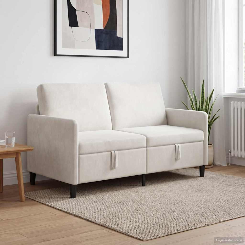 vidaXL Sofa z miejscem do przechowywania kremowy 152 x 78 x 87 cm