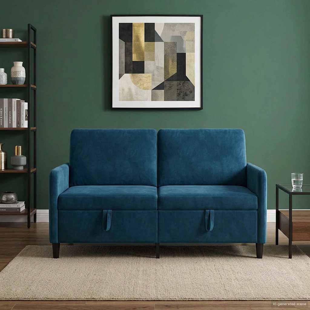 vidaXL Sofa z miejscem do przechowywania niebieski 152 x 78 x 87 cm