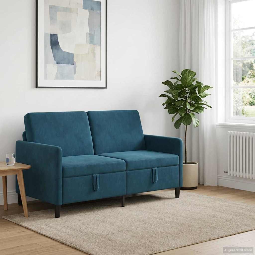 vidaXL Sofa z miejscem do przechowywania niebieski 152 x 78 x 87 cm