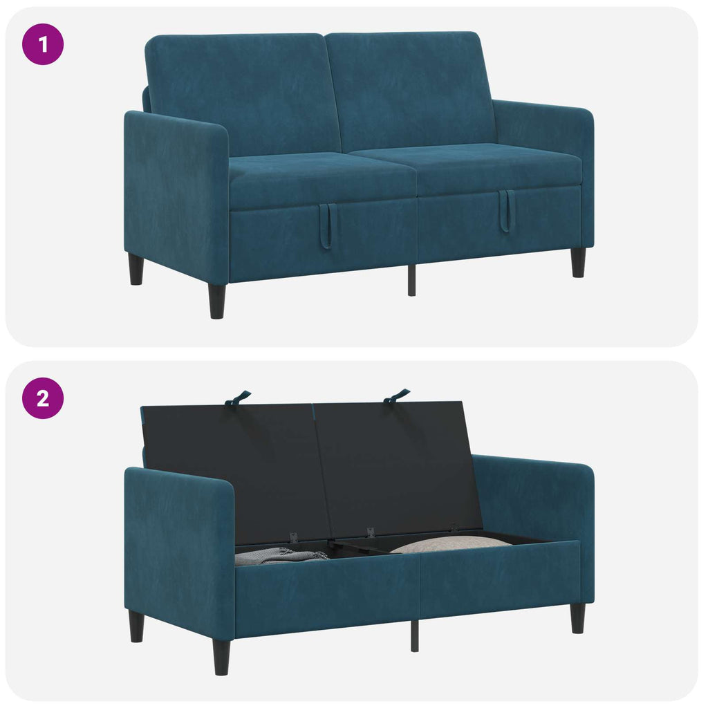 vidaXL Sofa z miejscem do przechowywania niebieski 152 x 78 x 87 cm
