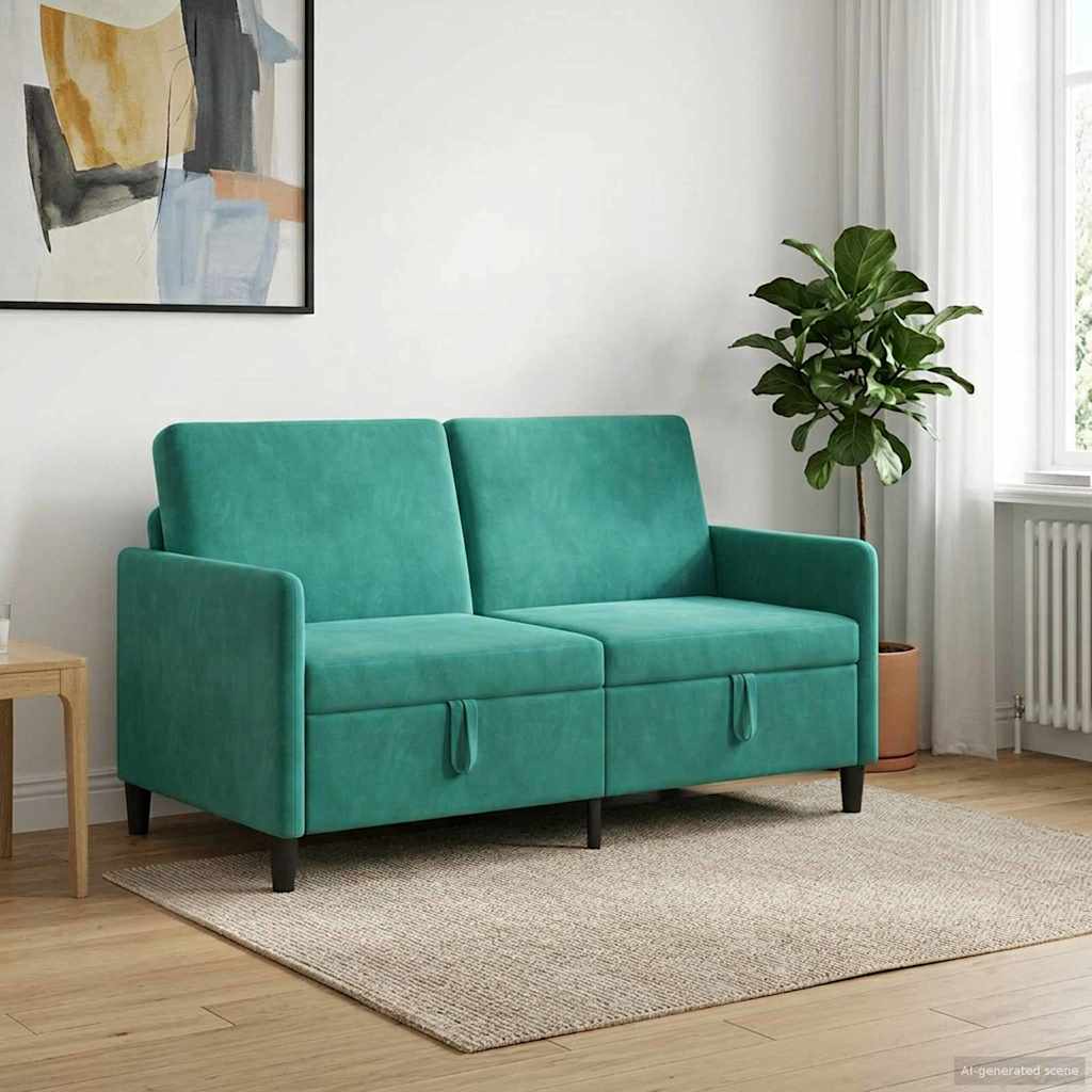 vidaXL Sofa z miejscem do przechowywania Turkusowy 152 x 78 x 87 cm