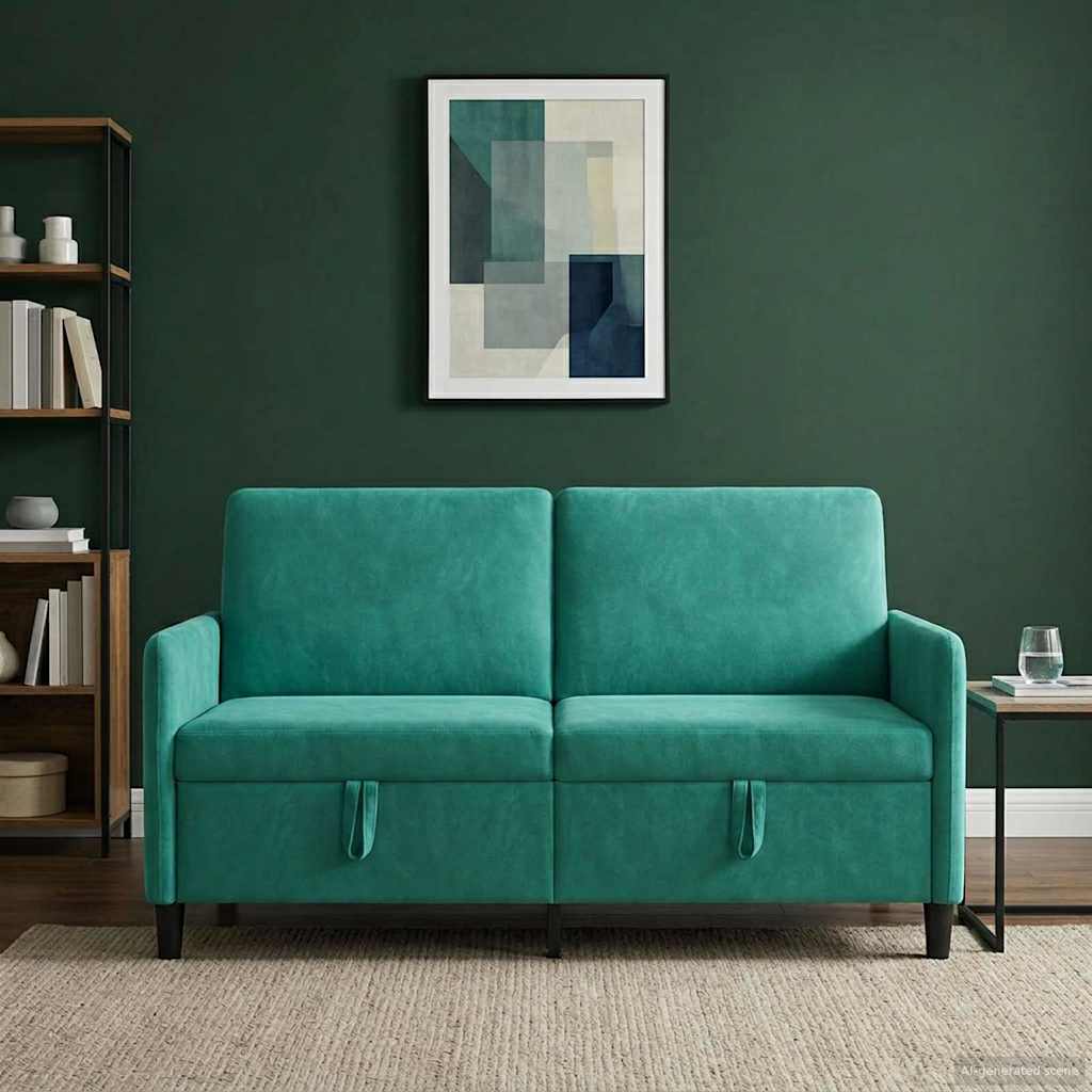 vidaXL Sofa z miejscem do przechowywania Turkusowy 152 x 78 x 87 cm