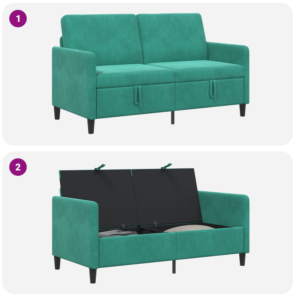 vidaXL Sofa z miejscem do przechowywania Turkusowy 152 x 78 x 87 cm