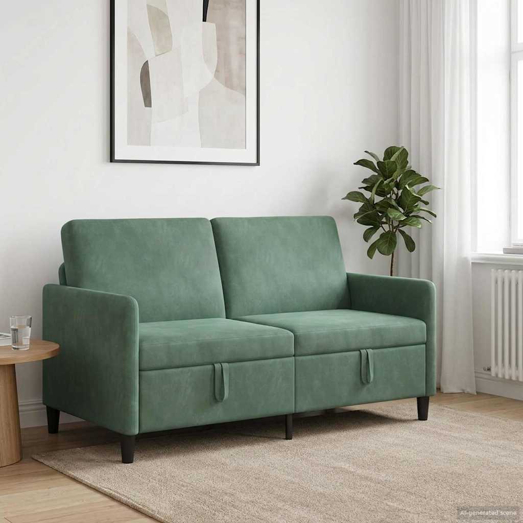 vidaXL Sofa z miejscem do przechowywania Zielony morski Poliester