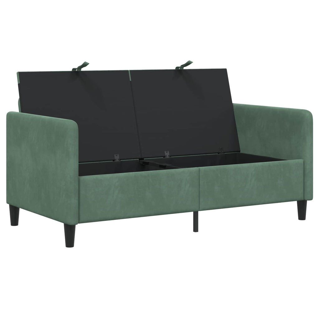 vidaXL Sofa z miejscem do przechowywania Zielony morski Poliester