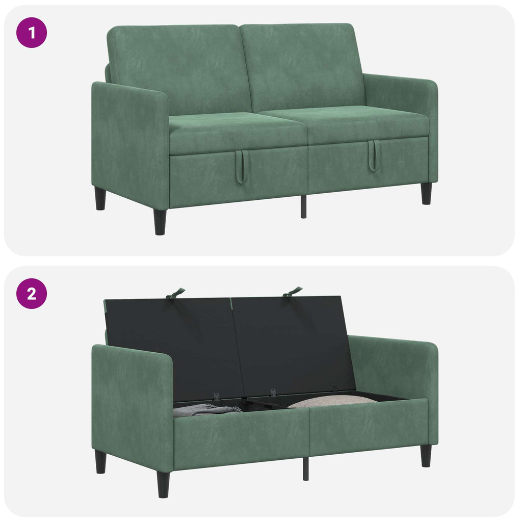 vidaXL Sofa z miejscem do przechowywania Zielony morski Poliester