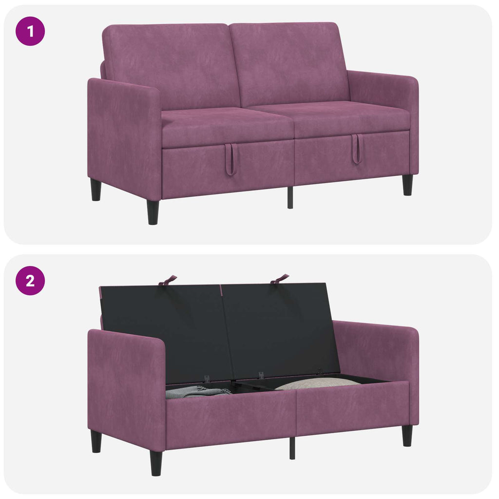 vidaXL Sofa z miejscem do przechowywania Fioletowy 152 x 78 x 87 cm