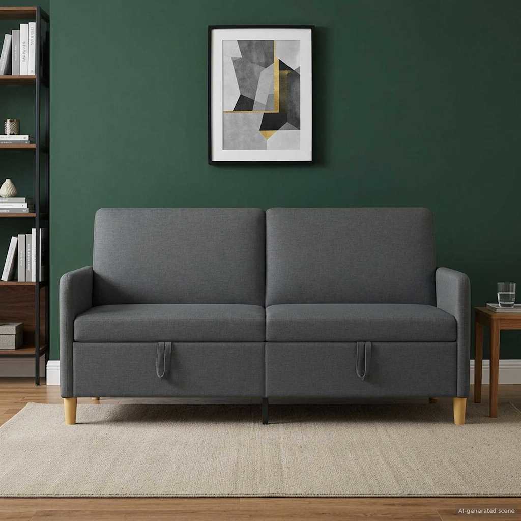 vidaXL Sofa z miejscem do przechowywania ciemnoszary 172 x 78 x 87 cm