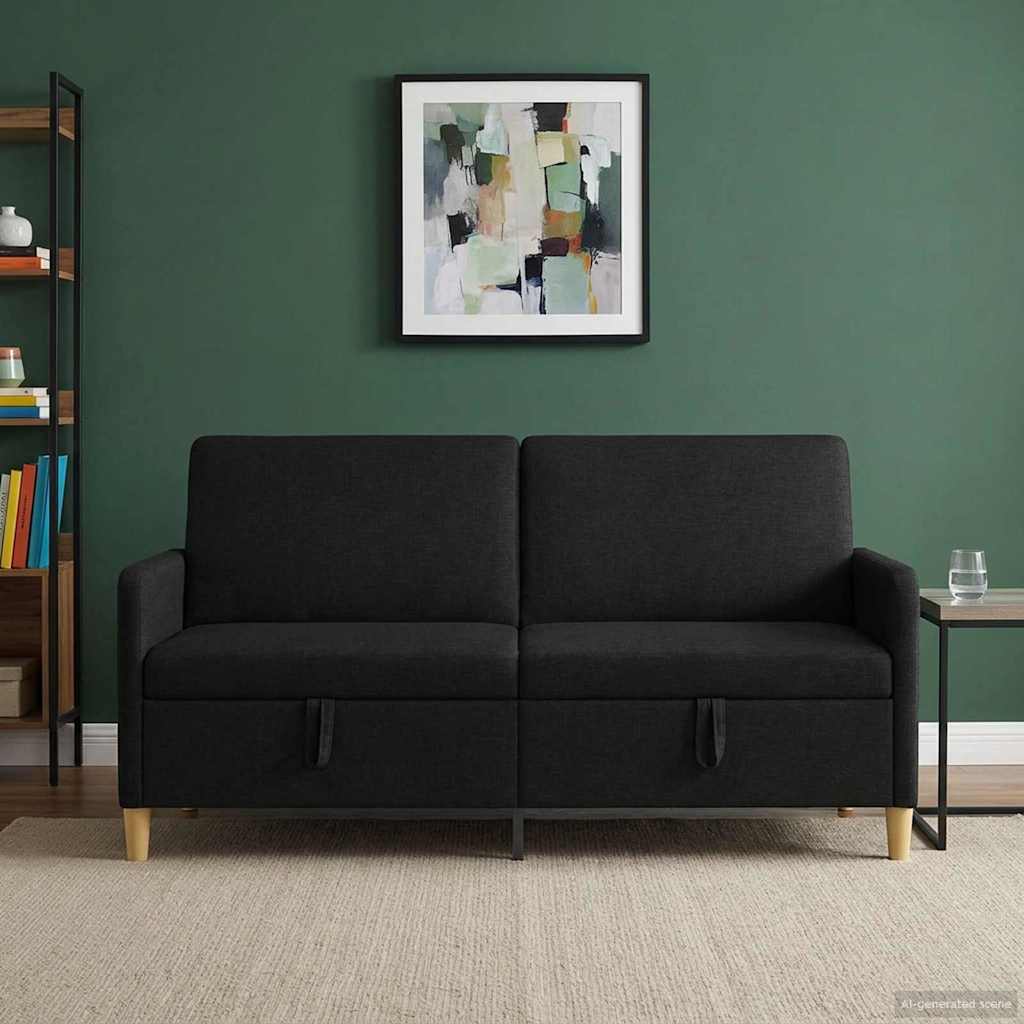 vidaXL Sofa z miejscem do przechowywania Czarny 172 x 78 x 87 cm