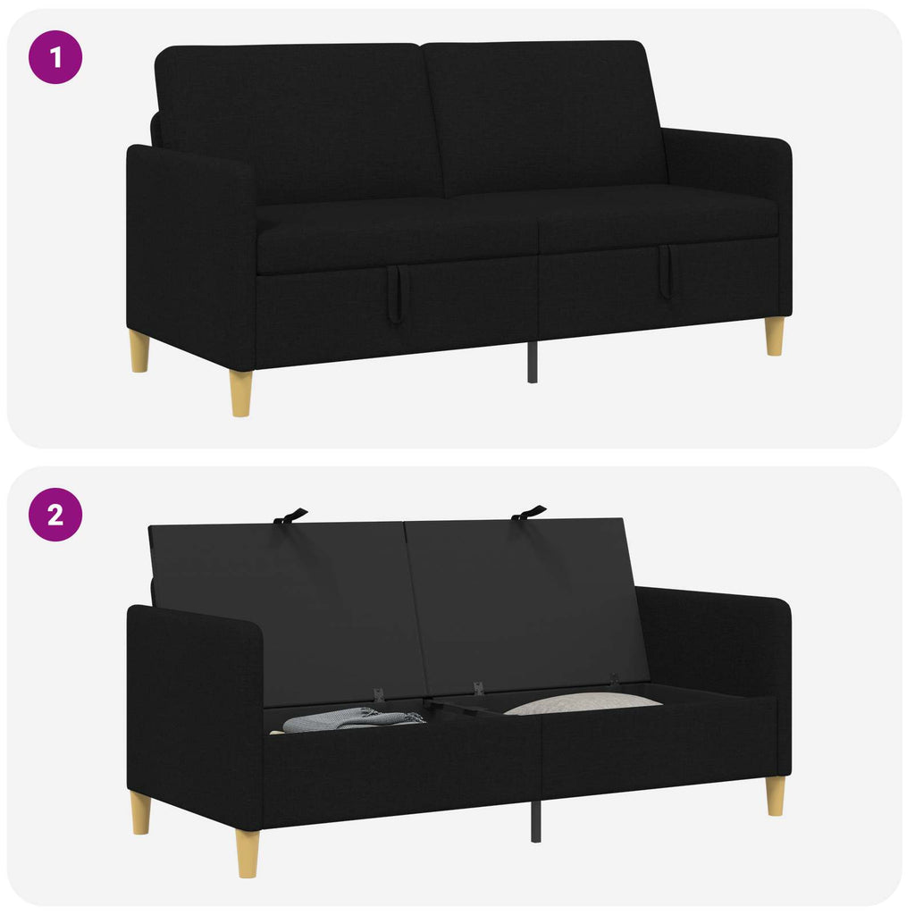 vidaXL Sofa z miejscem do przechowywania Czarny 172 x 78 x 87 cm