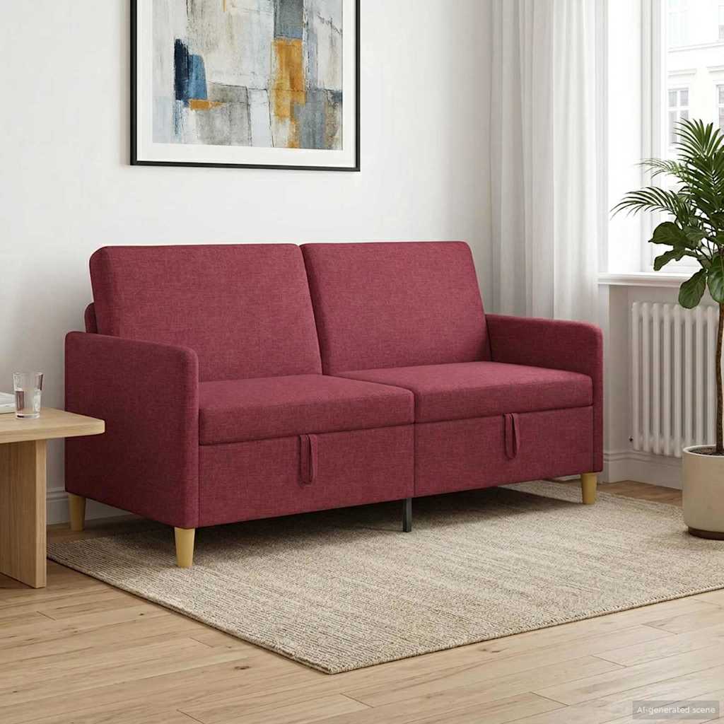vidaXL Sofa z miejscem do przechowywania Czerwone wino