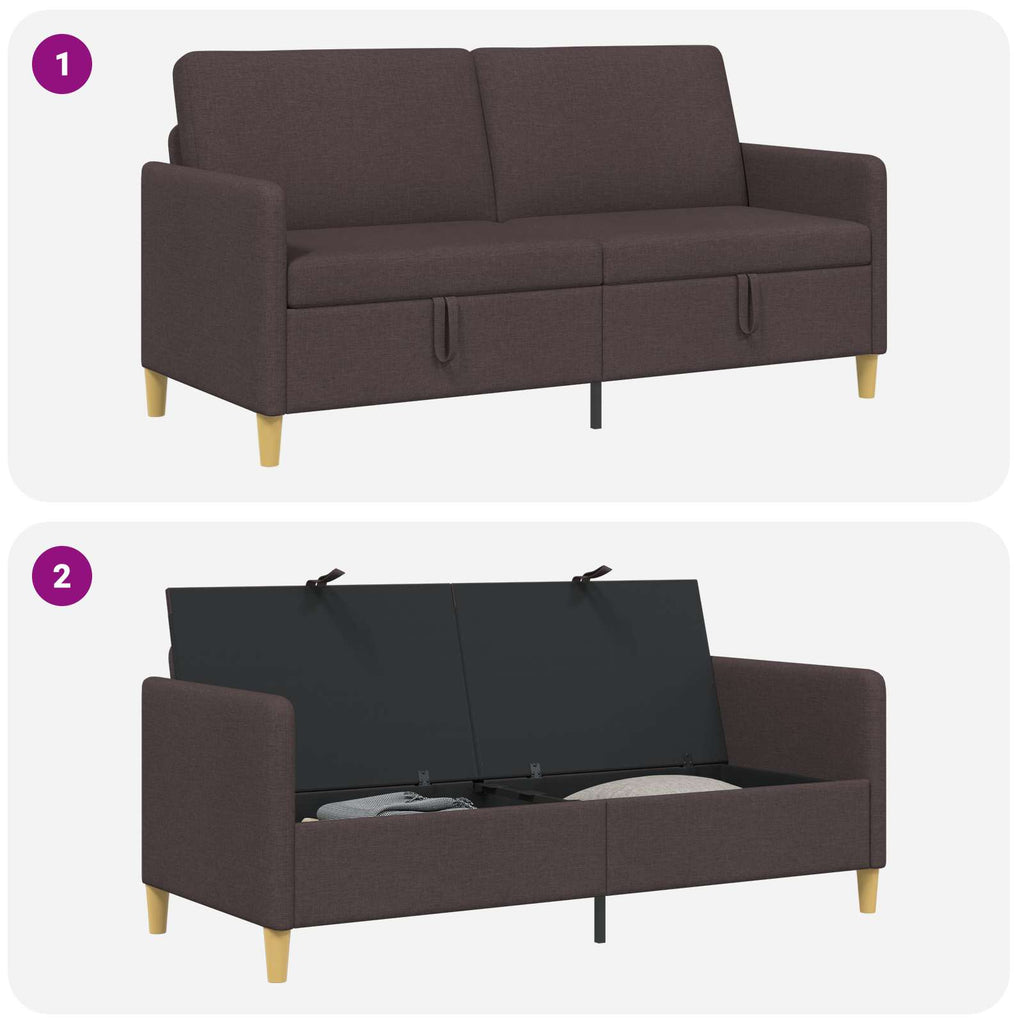 vidaXL Sofa z miejscem do przechowywania Ciemny brąz 172 x 78 x 87 cm