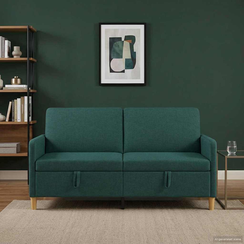 vidaXL Sofa z miejscem do przechowywania Ciemnozielony