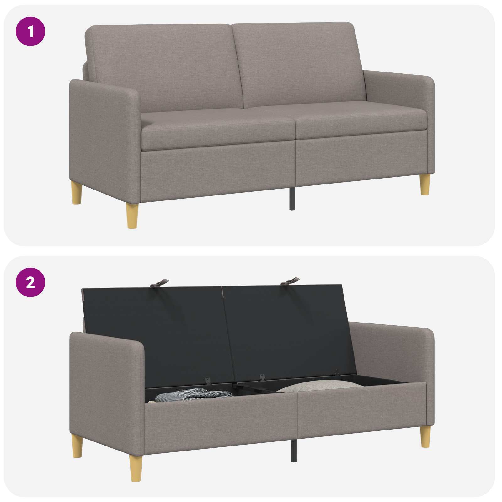vidaXL Sofa z miejscem do przechowywania Ciemnoszary 172 x 78 x 87 cm