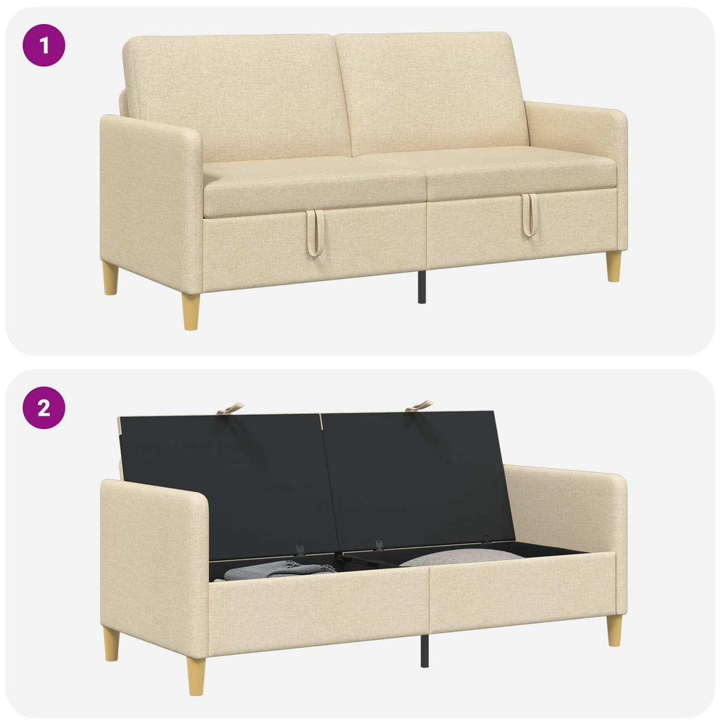 vidaXL Sofa z miejscem do przechowywania kremowy 172 x 78 x 87 cm