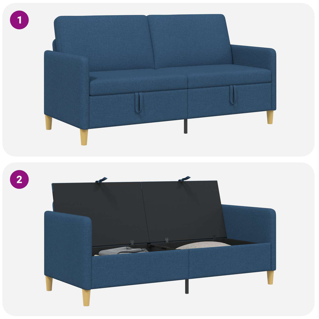 vidaXL Sofa z miejscem do przechowywania niebieski 172 x 78 x 87 cm