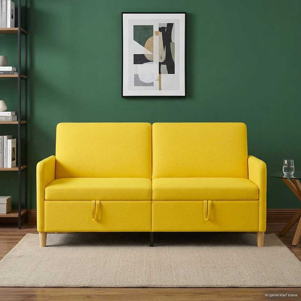 vidaXL Sofa z miejscem do przechowywania Jasnożółty 172 x 78 x 87 cm