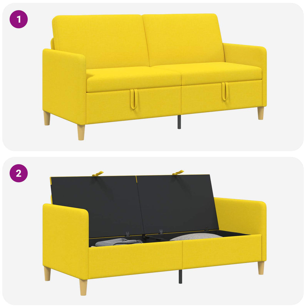 vidaXL Sofa z miejscem do przechowywania Jasnożółty 172 x 78 x 87 cm
