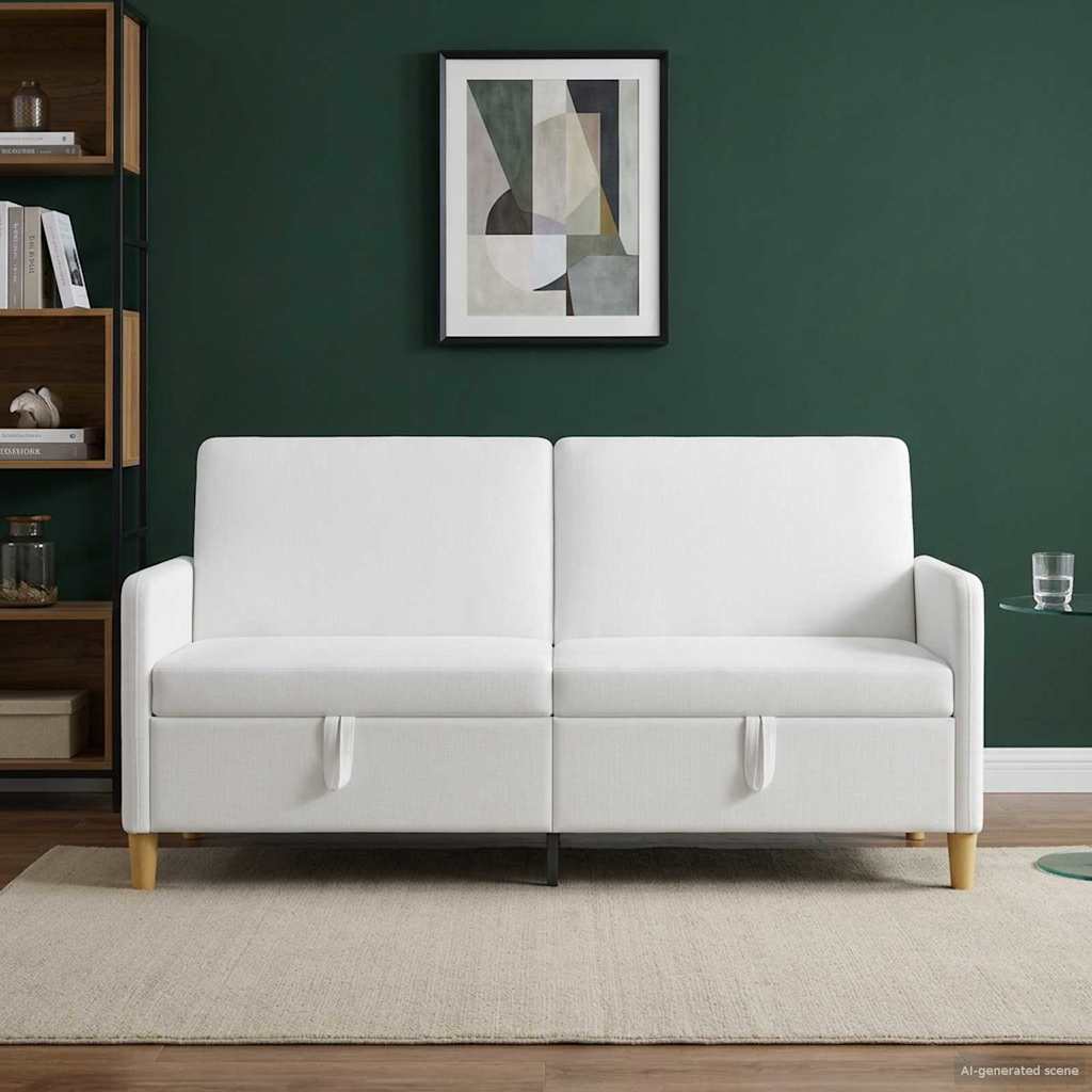 vidaXL Sofa z miejscem do przechowywania Biały 172 x 78 x 87 cm