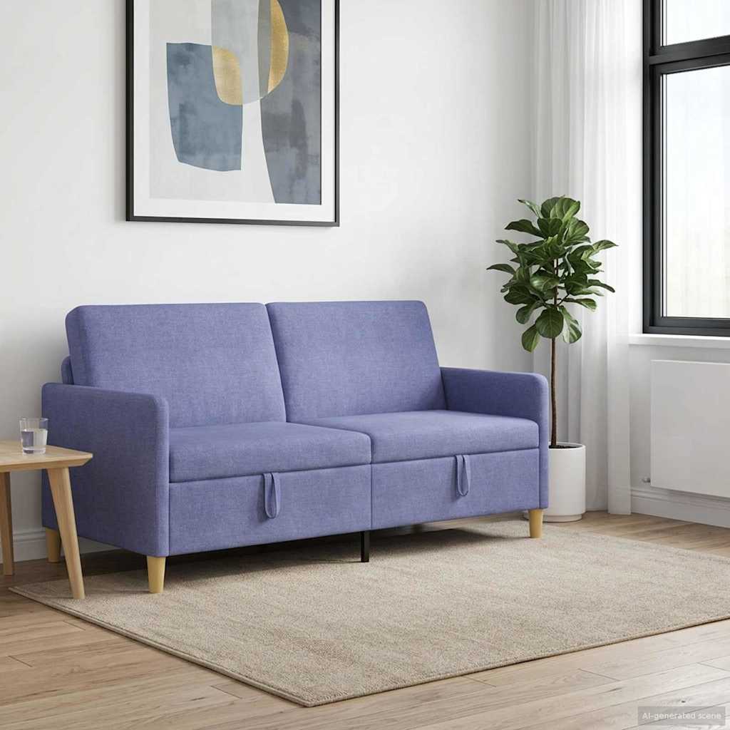 vidaXL Sofa z miejscem do przechowywania Niebieski dżins