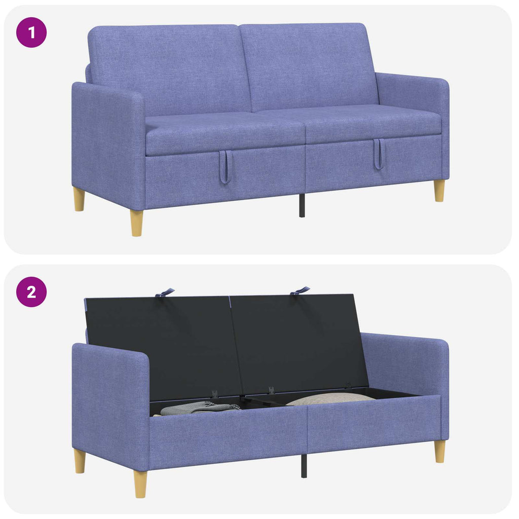 vidaXL Sofa z miejscem do przechowywania Niebieski dżins