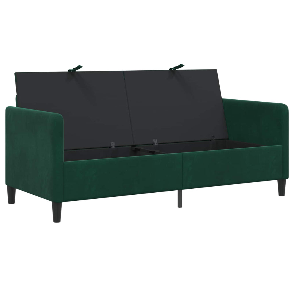 vidaXL Sofa z miejscem do przechowywania Ciemnozielony Poliester