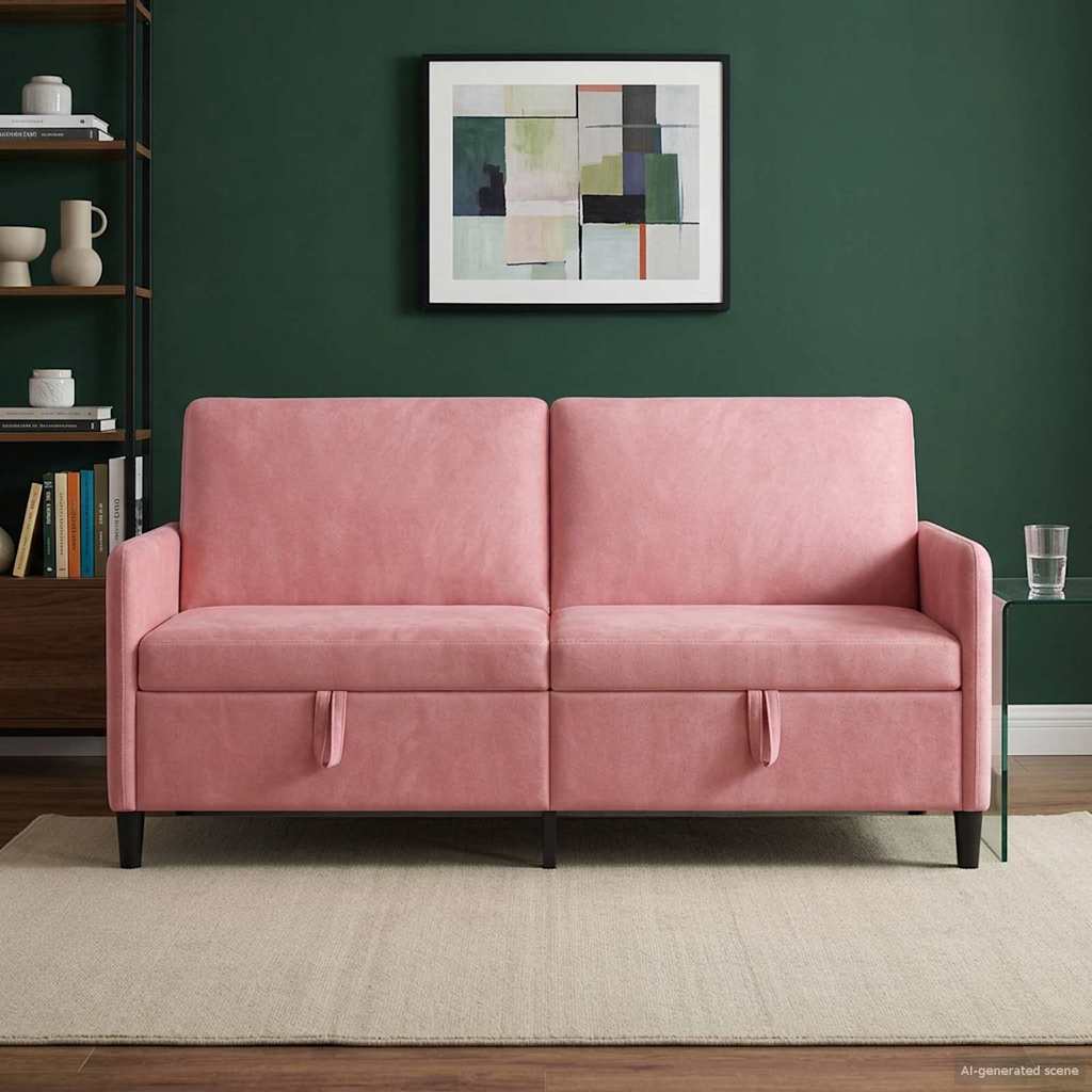 vidaXL Sofa z miejscem do przechowywania różowy 172 x 78 x 87 cm