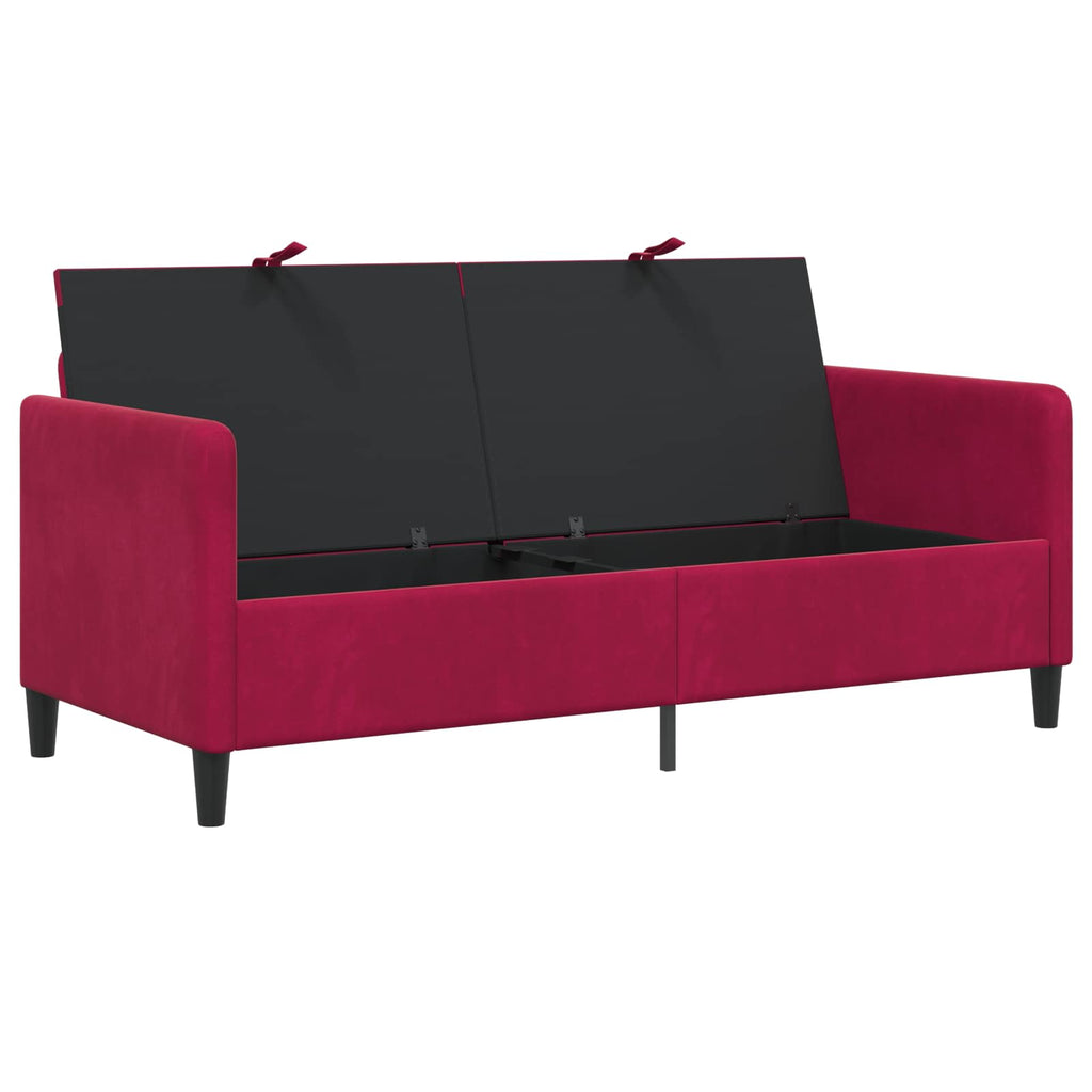 vidaXL Sofa z miejscem do przechowywania Czerwone wino Poliester