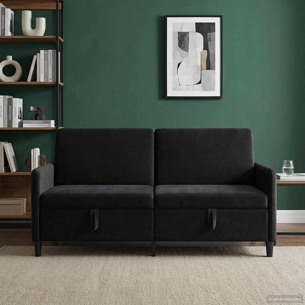 vidaXL Sofa z miejscem do przechowywania Czarny 172 x 78 x 87 cm