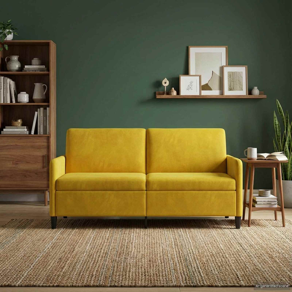vidaXL Sofa z miejscem do przechowywania żółty 172 x 78 x 87 cm