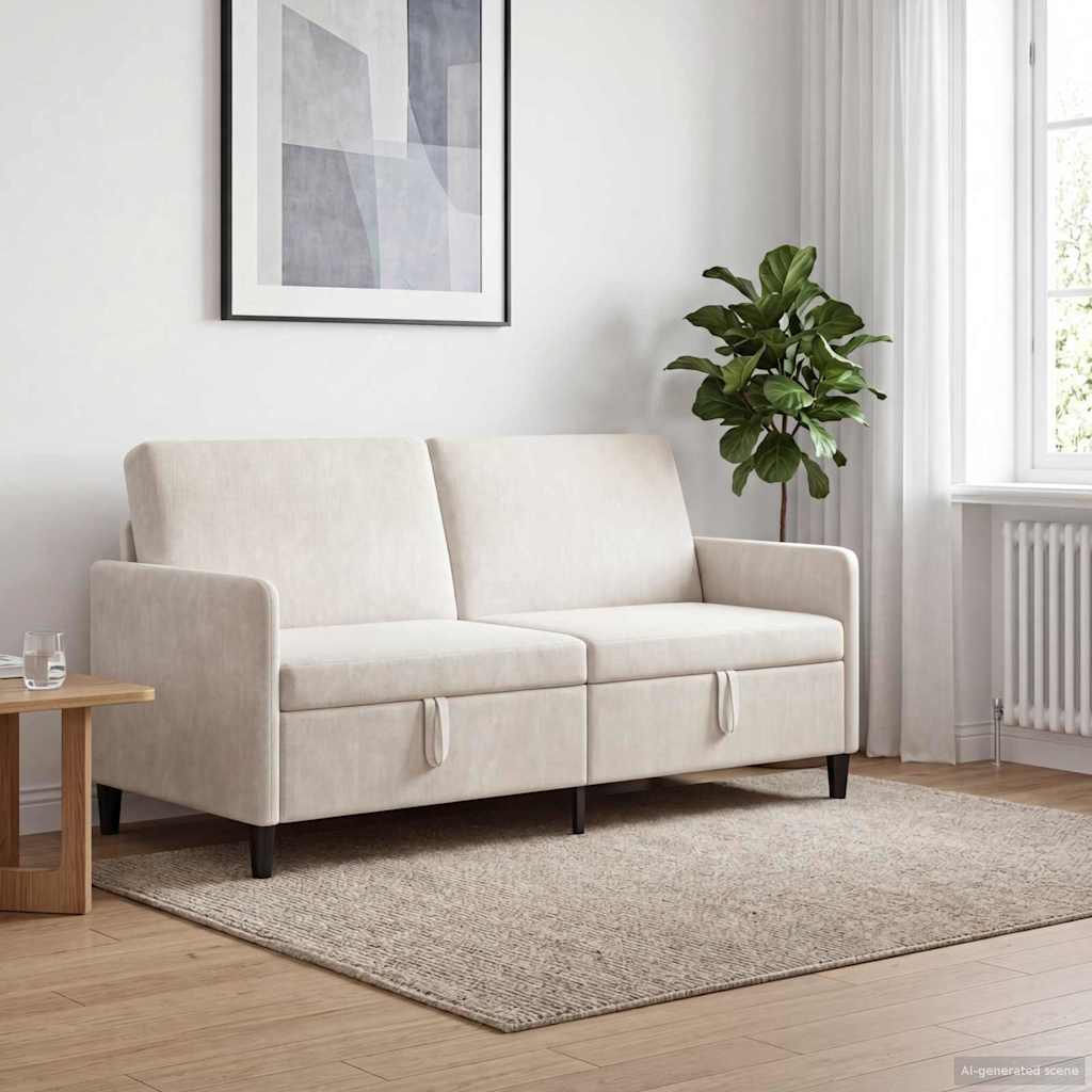 vidaXL Sofa z miejscem do przechowywania kremowy 172 x 78 x 87 cm
