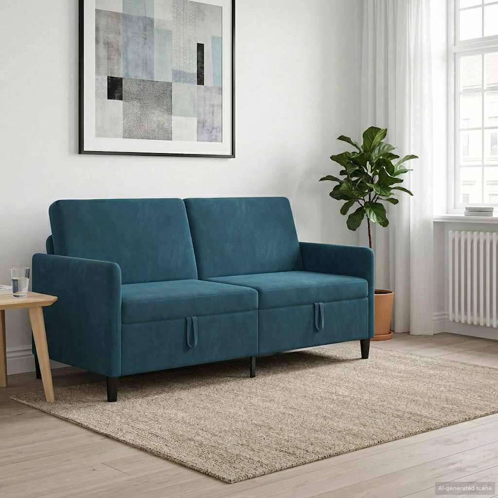 vidaXL Sofa z miejscem do przechowywania niebieski 172 x 78 x 87 cm