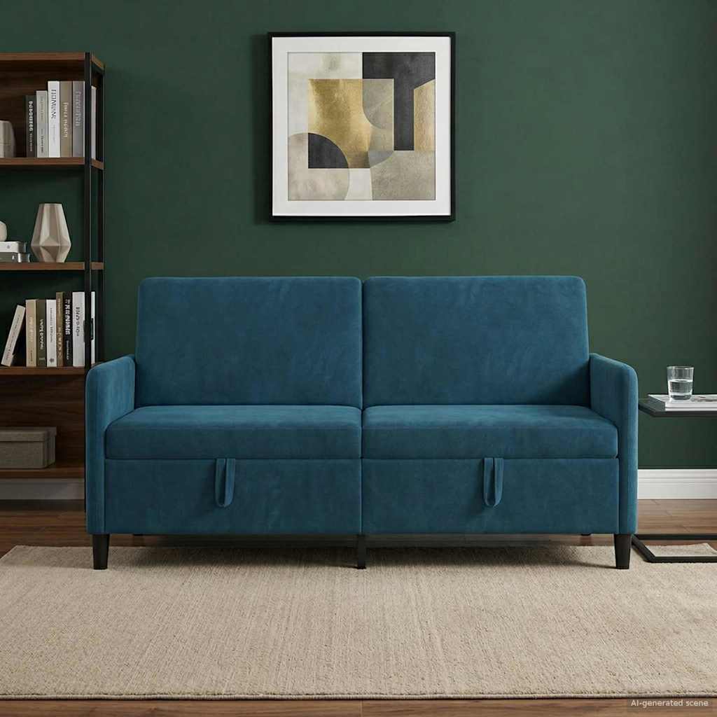 vidaXL Sofa z miejscem do przechowywania niebieski 172 x 78 x 87 cm