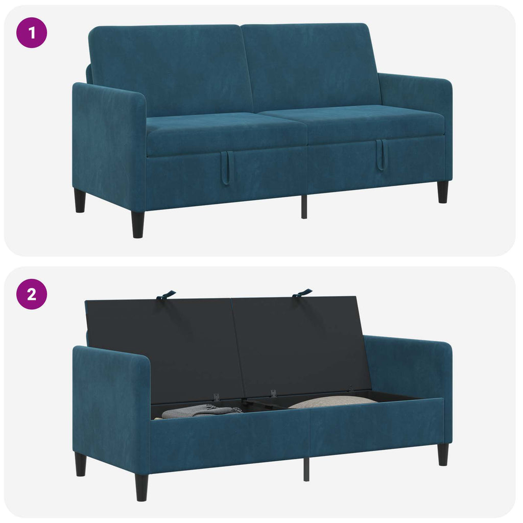 vidaXL Sofa z miejscem do przechowywania niebieski 172 x 78 x 87 cm