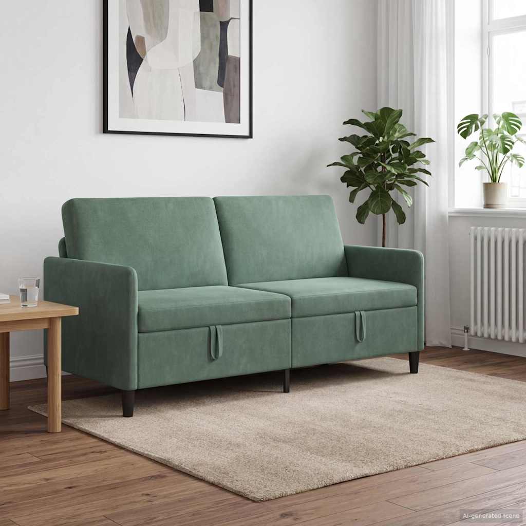 vidaXL Sofa z miejscem do przechowywania Zielony morski Poliester