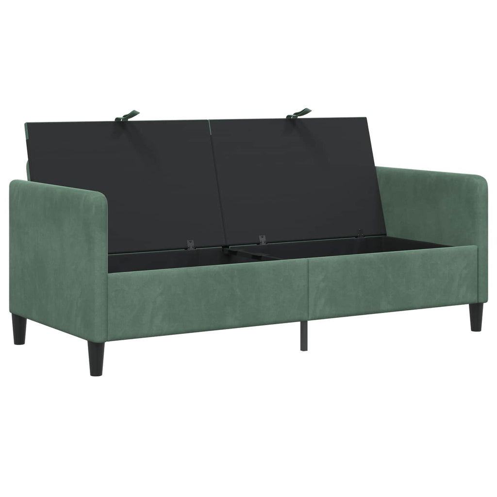 vidaXL Sofa z miejscem do przechowywania Zielony morski Poliester